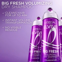 Collagen Peptide + Lifter Big Fresh Volumizing Dry Shampoo for Oily, Flat Hair