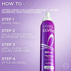 Collagen Peptide + Lifter Big Lift Volumizing Mousse for Thin, Flat Hair