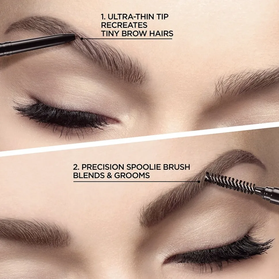 Definer Mechanical Waterproof Ultra-Fine Tip Eyebrow Pencil with Spoolie Brush
