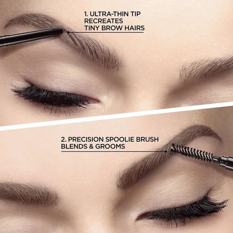 Definer Mechanical Waterproof Ultra-Fine Tip Eyebrow Pencil with Spoolie Brush
