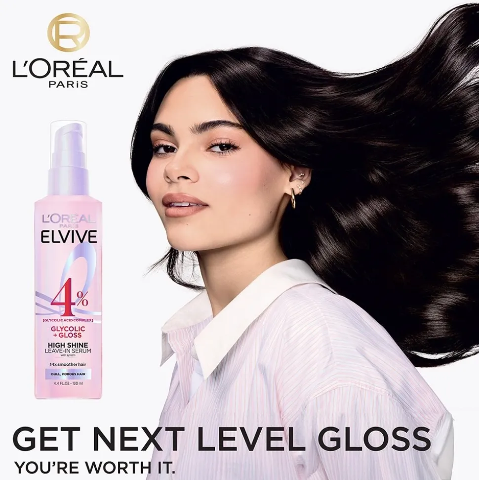 Elvive Glycolic + Gloss High Shine Leave-in Serum for Glossy Hair