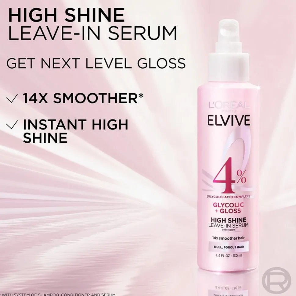 Elvive Glycolic + Gloss High Shine Leave-in Serum for Glossy Hair