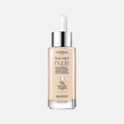 Nude Hyaluronic Tinted Serum Foundation with 1% Hyaluronic Acid, Lightweight Coverage For Dry Skin