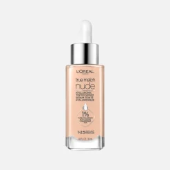 Nude Hyaluronic Tinted Serum Foundation with 1% Hyaluronic Acid, Lightweight Coverage For Dry Skin