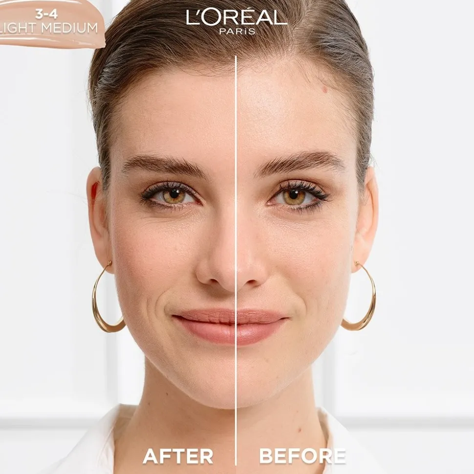 Nude Hyaluronic Tinted Serum Foundation with 1% Hyaluronic Acid, Lightweight Coverage For Dry Skin