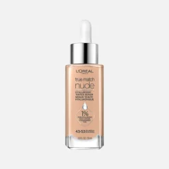 Nude Hyaluronic Tinted Serum Foundation with 1% Hyaluronic Acid, Lightweight Coverage For Dry Skin