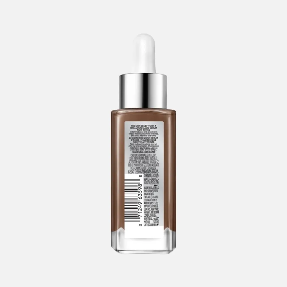 Nude Hyaluronic Tinted Serum Foundation with 1% Hyaluronic Acid, Lightweight Coverage For Dry Skin