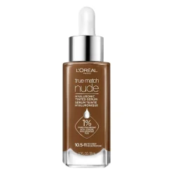 Nude Hyaluronic Tinted Serum Foundation with 1% Hyaluronic Acid, Lightweight Coverage For Dry Skin