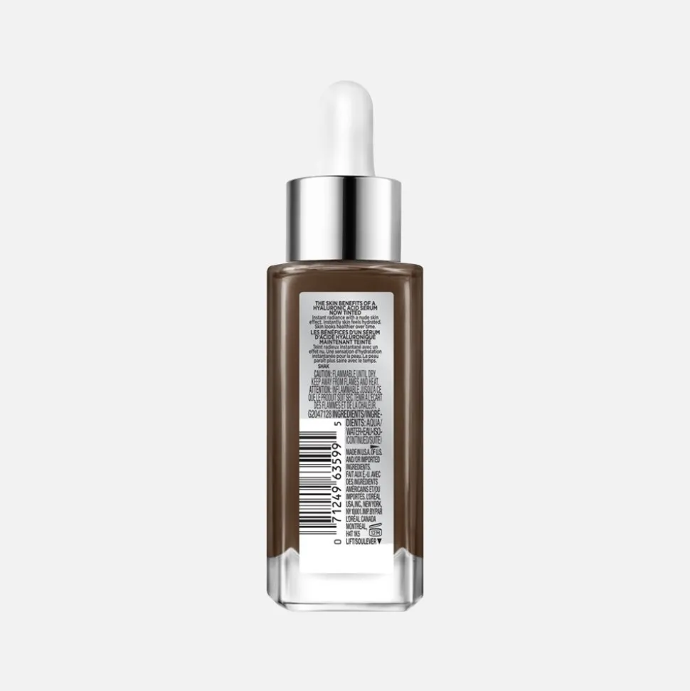 Nude Hyaluronic Tinted Serum Foundation with 1% Hyaluronic Acid, Lightweight Coverage For Dry Skin