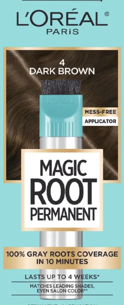 Permanent 10-Minute Root Coloring Kit for 100% Gray Hair Coverage