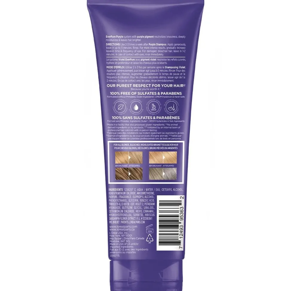 Sulfate Free Purple Conditioner for Toning Blonde Hair
