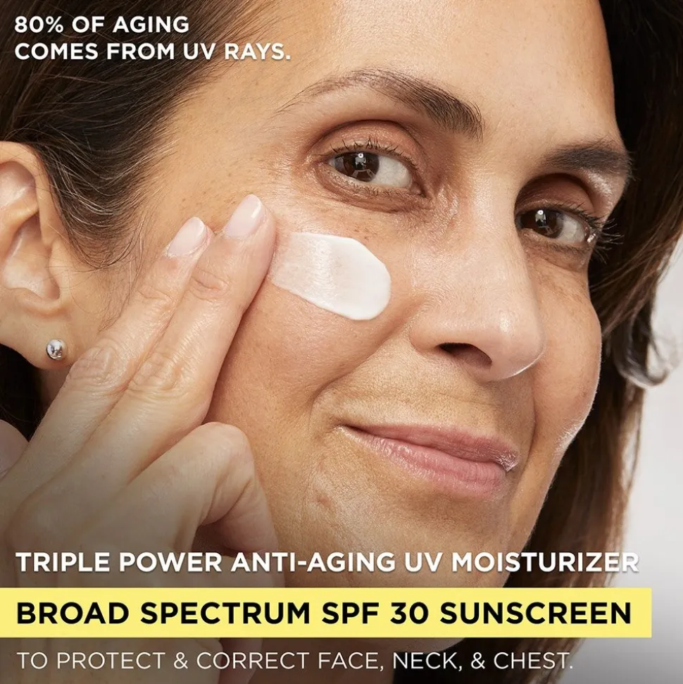 Triple Power Anti-Aging Moisturizer with SPF 30 for Wrinkles, Firmness & Brightness