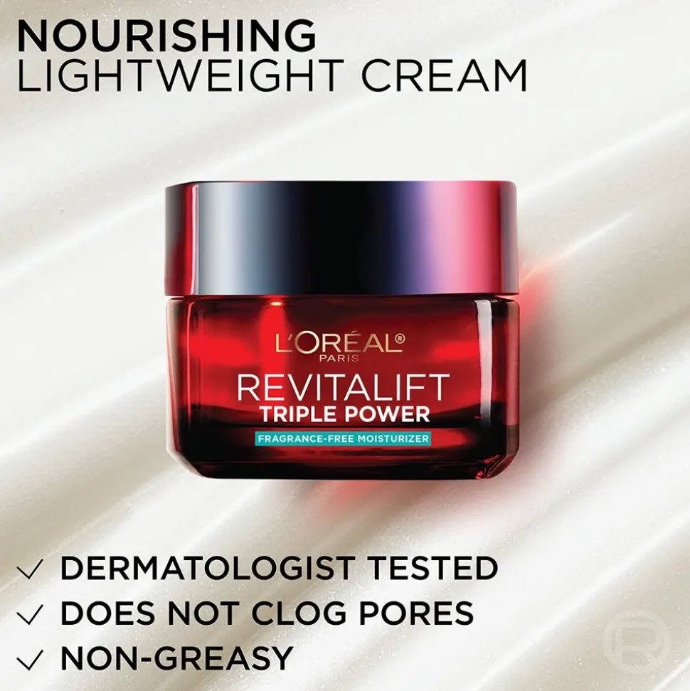 Triple Power Anti-Aging Moisturizer for Wrinkles, Firmness & Brightness, Fragrance-Free