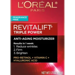 Triple Power Anti-Aging Moisturizer for Wrinkles, Firmness & Brightness, Fragrance-Free