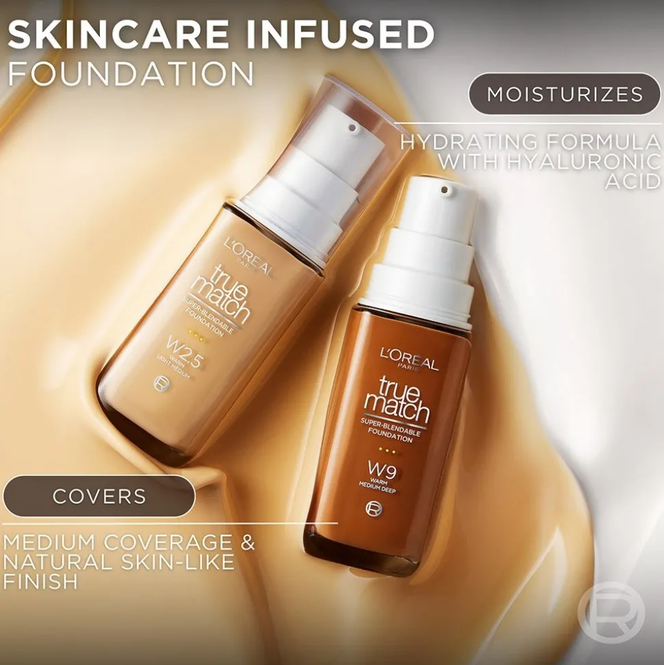 True Match Super-Blendable Skincare Infused Foundation for Buildable Medium Coverage